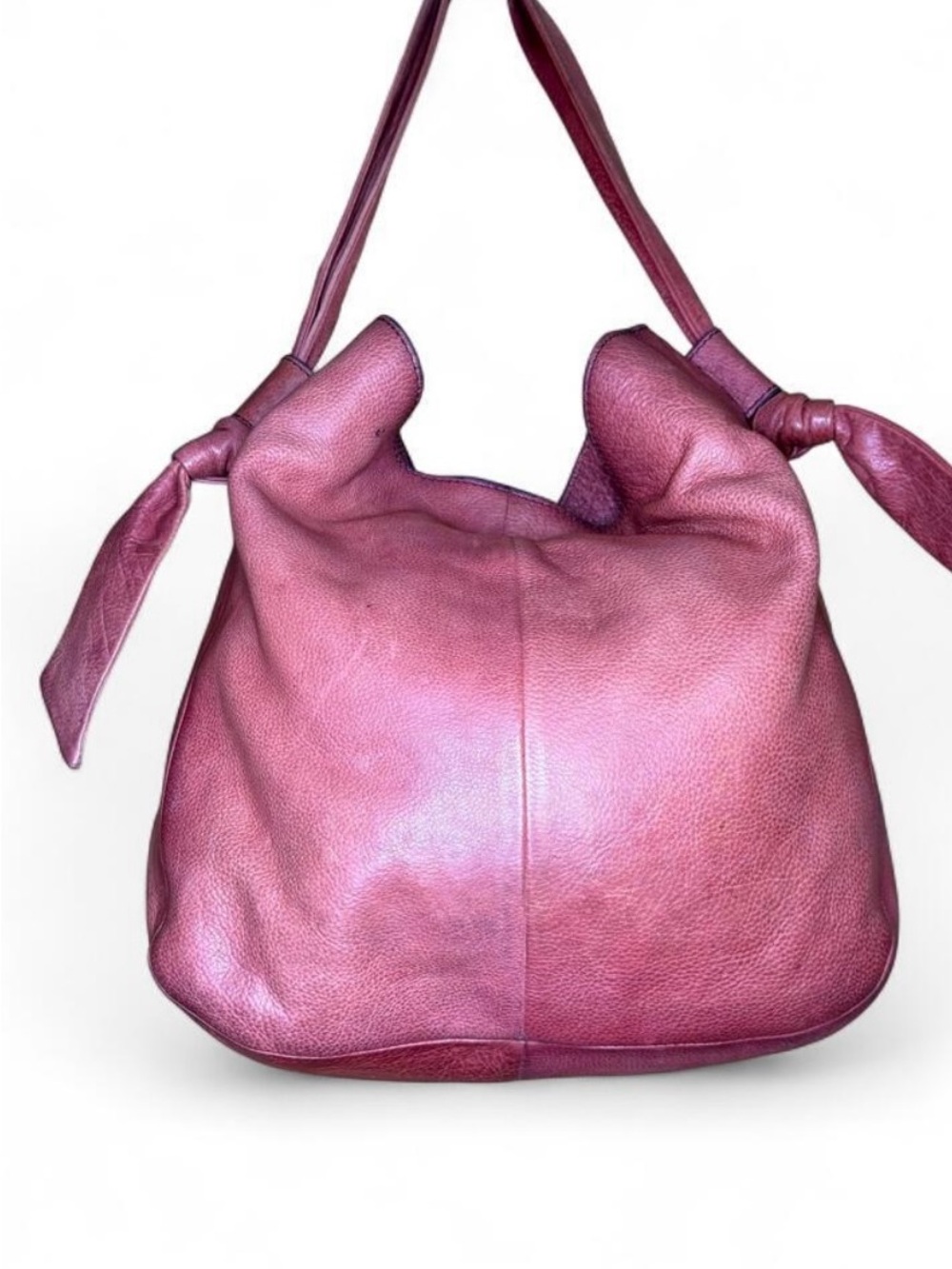 Frye Rose Pink Leather Knot-Handle Shoulder Bag - Picture 3 of 6